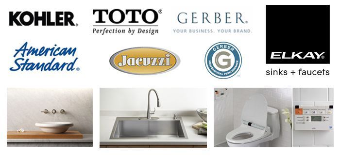 Professional Plumbing & Design offers plumbing fixtures from top manufacturers like Kohler, Toto, Gerber, American Standard, Jacuzzi, Gerber and Elkay.